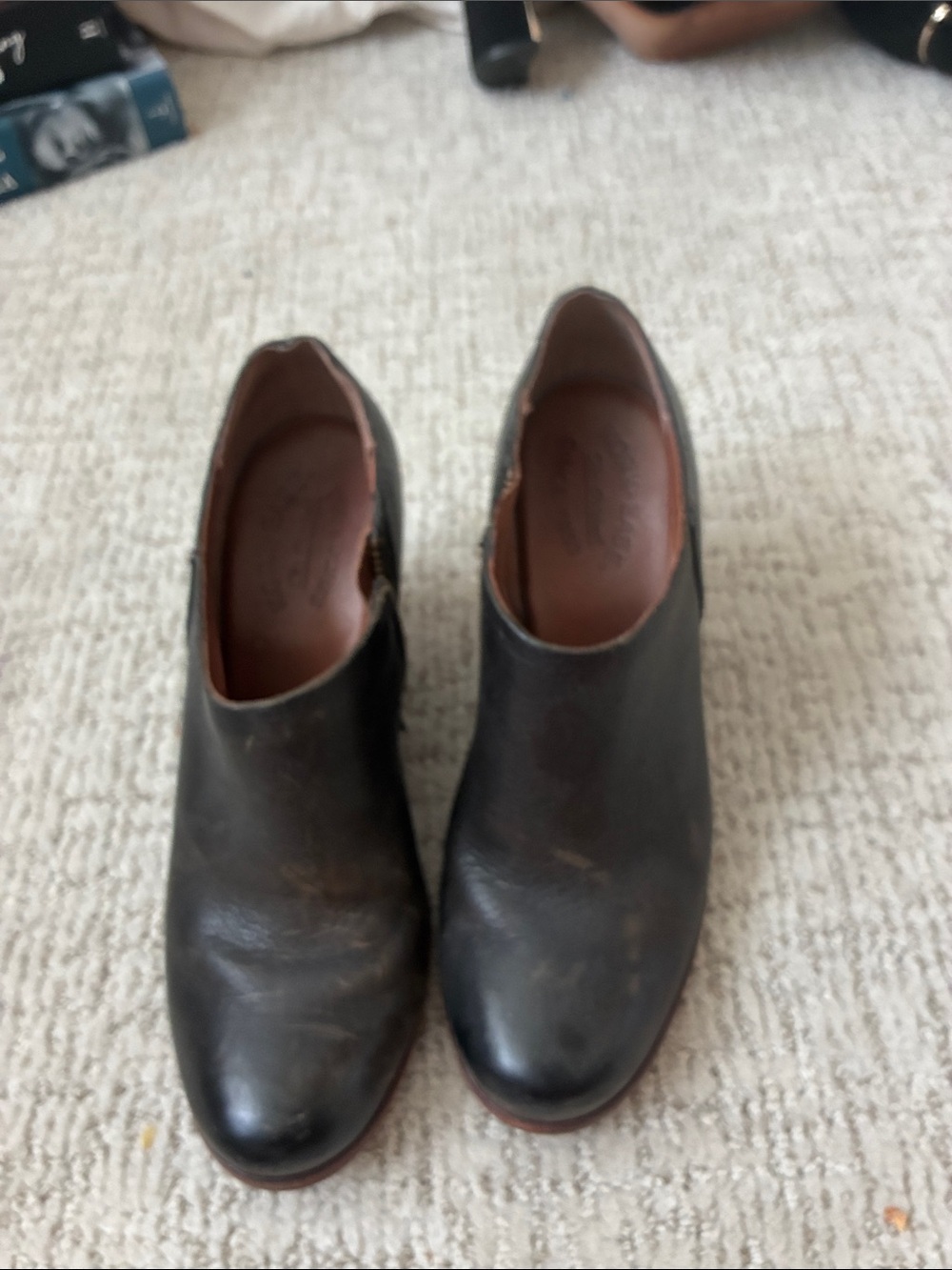 Kork-Ease Black Leather Ankle Booties